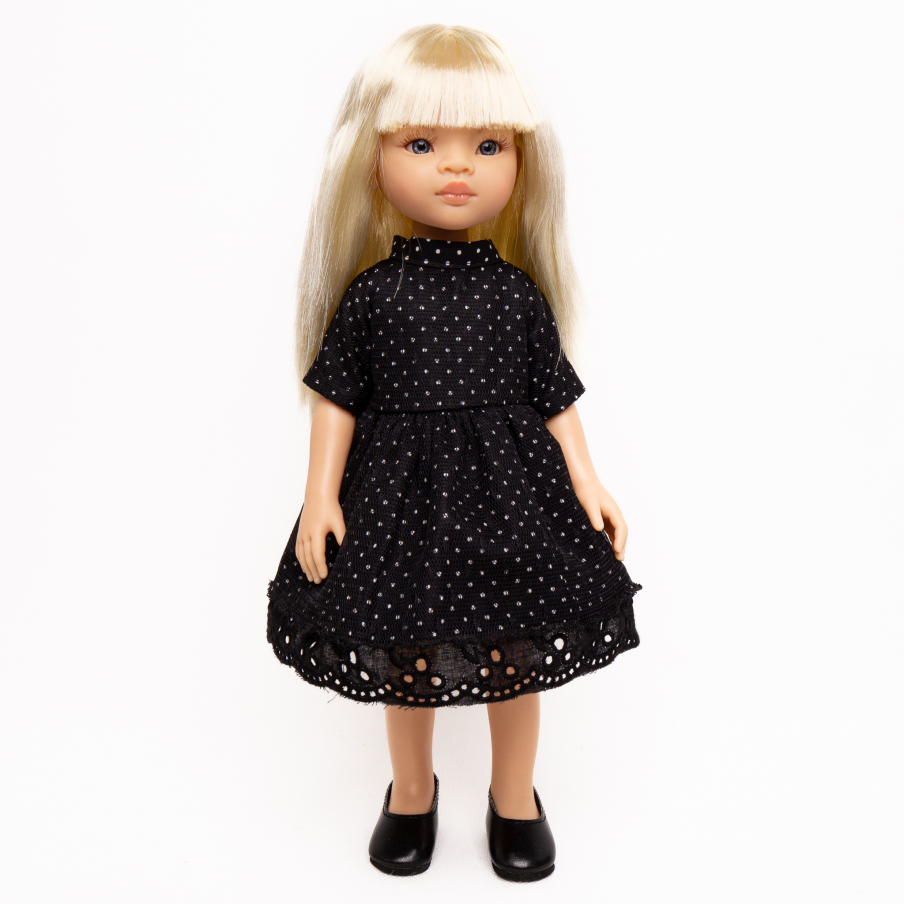 Šaty pro panenku Paola Reina a Minikane 32 cm By Loli - Wednesday Dot Dress