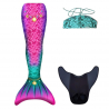 Kostým mořské panny Kuaki Mermaids - ocas, monofin ploutev a vrchní díl plavek - set 3 ks - Star