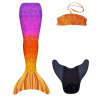 Kostým mořské panny Kuaki Mermaids - ocas, monofin ploutev a vrchní díl plavek - set 3 ks - Ibiza Gold