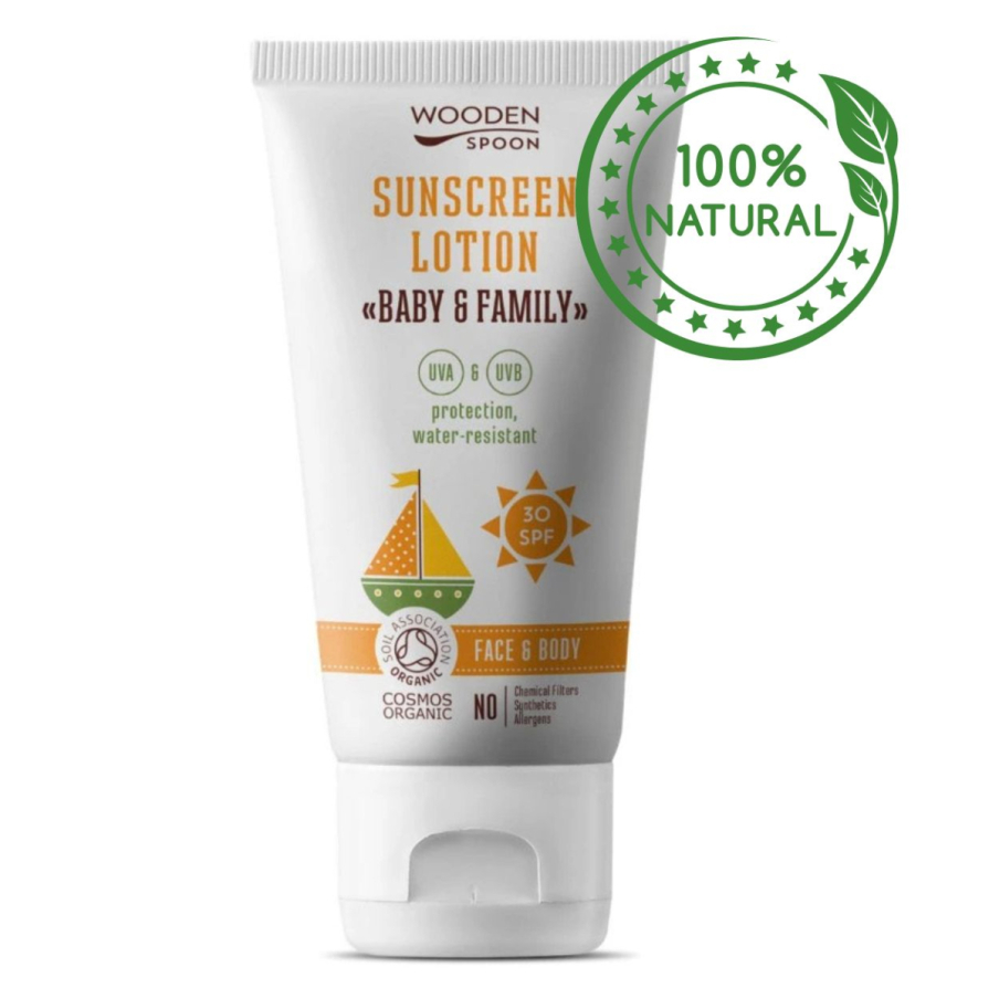 Opalovací tělové mléko Baby & Family SPF 30 WoodenSpoon - 150 ml
