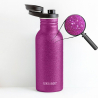 Nerezová lahev s pítkem 500ml Lekkabox - Pink glitter